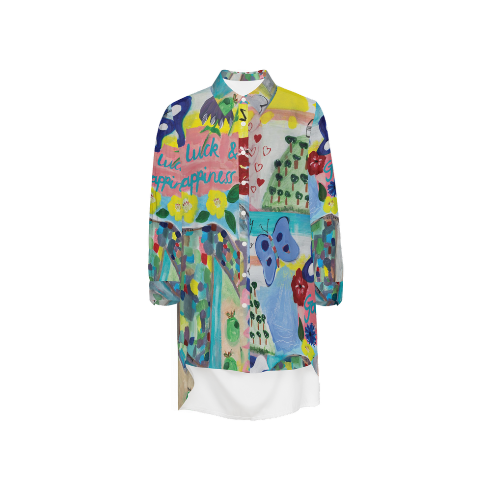 Shirt Dress - Good Luck & Happiness