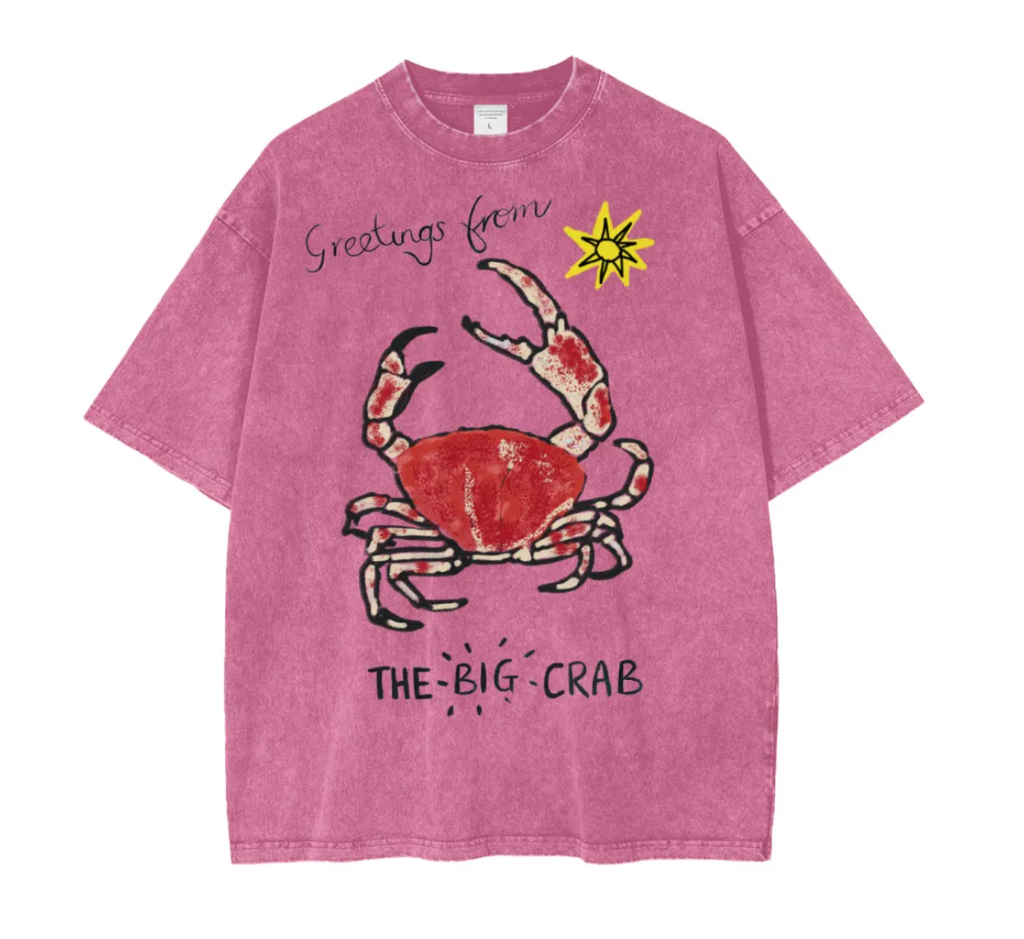 Short Sleeve Tee - Big Crab - Pink